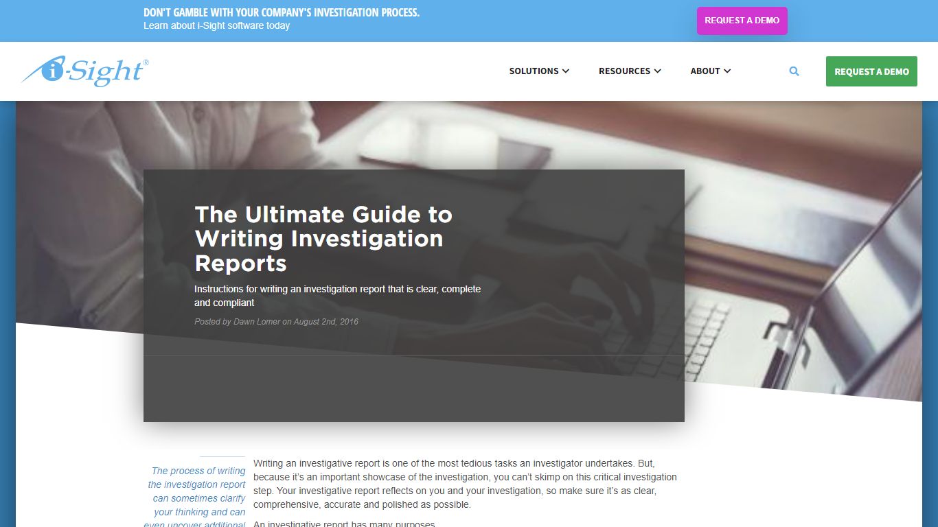 The Ultimate Guide to Writing Investigation Reports - i-Sight